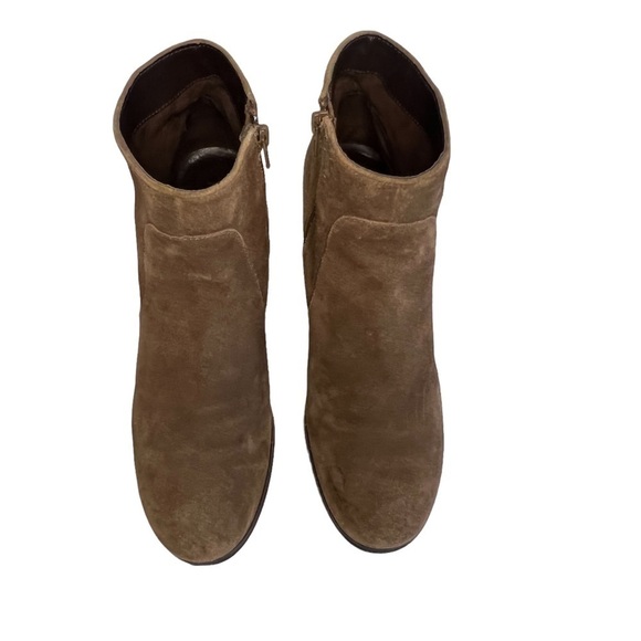 J. Jill Brown Suede Ankle Booties Block Tacked Heel Size 10 - Picture 3 of 11